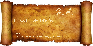 Hubai Adrián névjegykártya